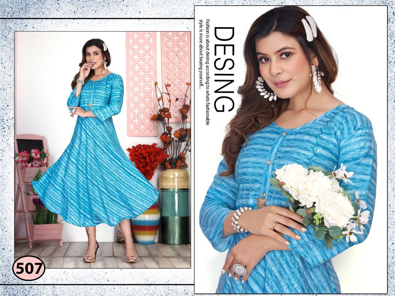 Riyaa Icy 1 Rayon Printed Fancy Daily Wear Anarkali Kurti Collection